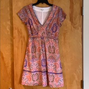 Shoshanna print paisley dress with tie back. sz 6